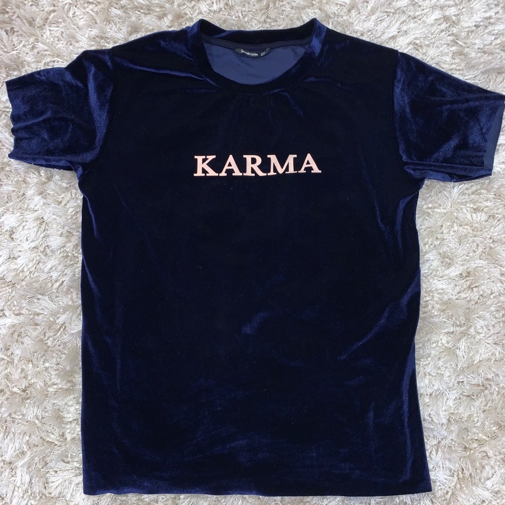KARMA Velvet Blue T-Shirt